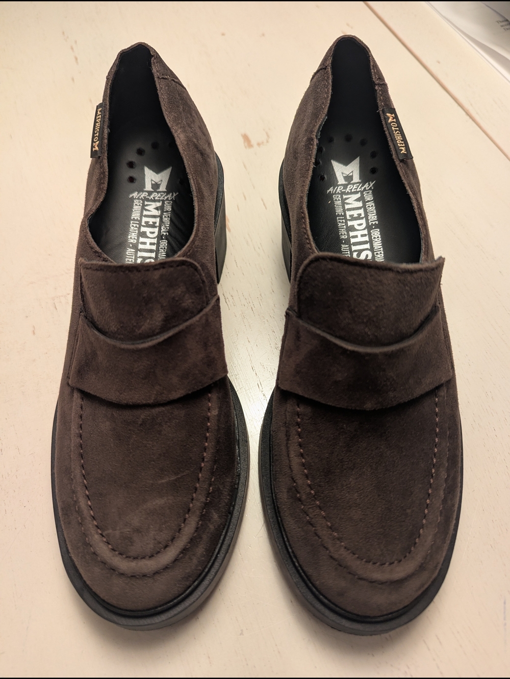 NWOT Mephisto Women’s Brown Suede Slip-On Loafers Size 6.5